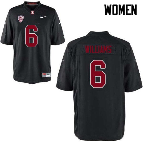 Women #6 Reagan Williams Stanford Cardinal College Football Jerseys Sale-Black